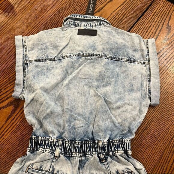 BLANK NYC Acid Washed Denim Romper in Big Shot Size XS Time Zone Revolve - Picture 10 of 13